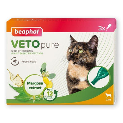Beaphar VETOpure Flea Spot-On for Cats 3 Pipettes